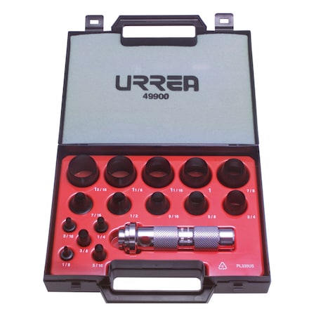 Urrea Hollow Punch Set, 16Pc 1/8 49900